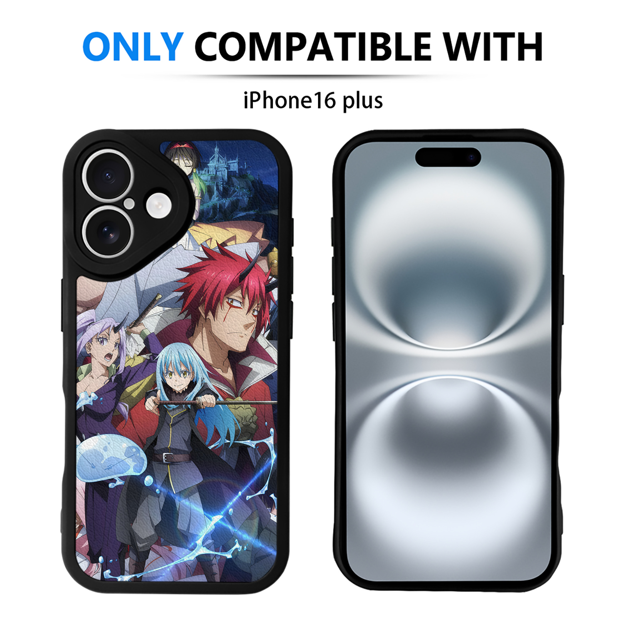 （画像用） 転スラ Regarding Reincarnated to Slime 【iPhone 16シリーズ対応】シリコンスマホケース（レザー調） 材質：シリコン